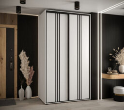 Arte Cannes Vi Sliding Door Wardrobe In White - Pvc-Finished Edges - Premium Laminated Board - W130Cm X H205Cm X D60Cm - thumbnail 2