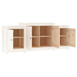 Berkfield Sideboard White 164X37X68 Cm Solid Wood Pine - thumbnail 6