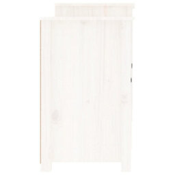 Berkfield Sideboard White 164X37X68 Cm Solid Wood Pine - thumbnail 7