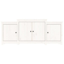 Berkfield Sideboard White 164X37X68 Cm Solid Wood Pine - thumbnail 5