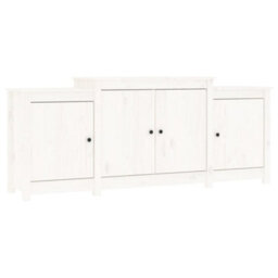 Berkfield Sideboard White 164X37X68 Cm Solid Wood Pine - thumbnail 2