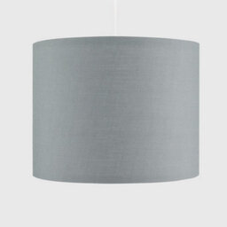 CGC Lighting Cgc Luxury Grey Cotton & Silver Round Pendant Drum Lamp Shade
