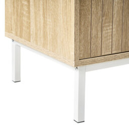 Wyld and Coco Nordicnest Tv Stand, Light Brown Mdf With Metal Legs, Fits Tvs Up To 54 Inches, Cable Management - thumbnail 8
