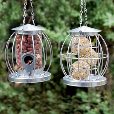Greena Mini Caged Bird Feeders 2Pk - For Seeds & Fat Balls - image 1