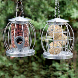 Greena Mini Caged Bird Feeders 2Pk - For Seeds & Fat Balls - thumbnail 1