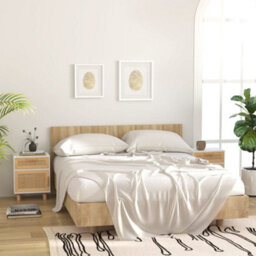 Berkfield Bedside Cabinet White Solid Wood Pine And Natural Rattan - thumbnail 3