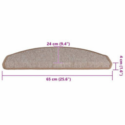 Berkfield Stair Mats 20 Pcs 65X24X4 Cm Light Brown Half Round Large - thumbnail 8
