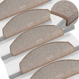 Berkfield Stair Mats 20 Pcs 65X24X4 Cm Light Brown Half Round Large - thumbnail 5