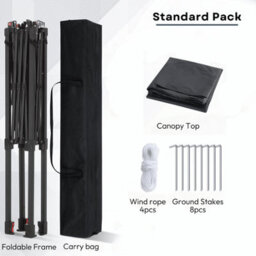 Home Source Pop-Up Outdoor Bbq Gazebo Shelter Black Steel Frame Water-Resistant - thumbnail 6