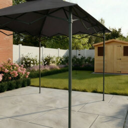 Home Source Pop-Up Outdoor Bbq Gazebo Shelter Black Steel Frame Water-Resistant - thumbnail 3