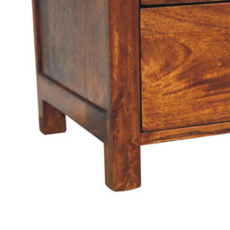 Wyld Haus Thai 3-Drawer Mango Wood Bedside Table In Chestnut Finish - thumbnail 8