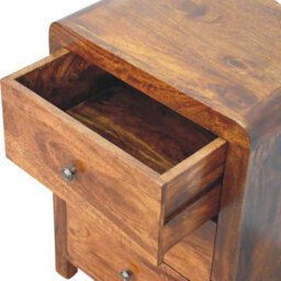 Wyld Haus Thai 3-Drawer Mango Wood Bedside Table In Chestnut Finish - thumbnail 7
