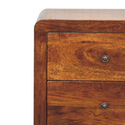 Wyld Haus Thai 3-Drawer Mango Wood Bedside Table In Chestnut Finish - thumbnail 5