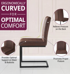 Hallowood Furniture Cullompton Dining Chairs (Cha03) With Leather Effect X 2 - thumbnail 4