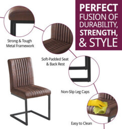 Hallowood Furniture Cullompton Dining Chairs (Cha03) With Leather Effect X 2 - thumbnail 2