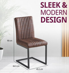 Hallowood Furniture Cullompton Dining Chairs (Cha03) With Leather Effect X 2 - thumbnail 3