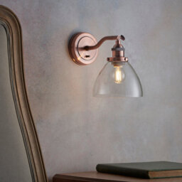 Anson Lighting Pampa Wall Light Finished In Aged Copper Plate And Clear Glass - thumbnail 6