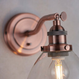 Anson Lighting Pampa Wall Light Finished In Aged Copper Plate And Clear Glass - thumbnail 5