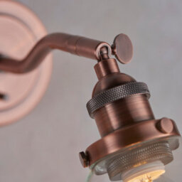 Anson Lighting Pampa Wall Light Finished In Aged Copper Plate And Clear Glass - thumbnail 4