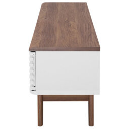 Beliani Tv Stand White Matt Finish Supports Tvs Up To 67 Inches, 149Cm Wide, Five Shelves With Drawers - thumbnail 5