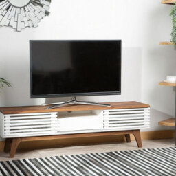 Beliani Tv Stand White Matt Finish Supports Tvs Up To 67 Inches, 149Cm Wide, Five Shelves With Drawers - thumbnail 2