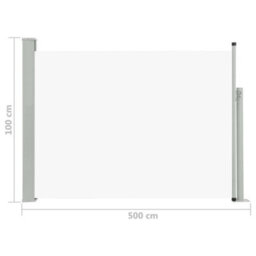 Berkfield Patio Retractable Side Awning 100X500 Cm Cream - thumbnail 8