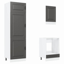Berkfield 7 Piece Kitchen Cabinet Set Kalmar Black Engineered Wood - thumbnail 5