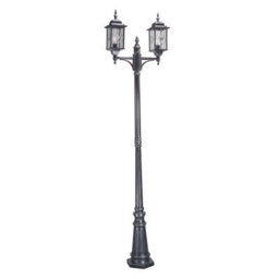 Luminosa Lighting Elstead Wexford 2 Light Outdoor Lamp Post Black Silver Ip43, E27 - thumbnail 1