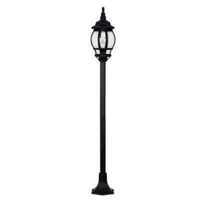 Valuelights Windsor Modern Black Outdoor Garden Ip44 Rated Bollard Lamp Post Light - Complete With 1 X 6W Led Es E27 Bulb - image 1