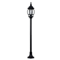 Valuelights Windsor Modern Black Outdoor Garden Ip44 Rated Bollard Lamp Post Light - Complete With 1 X 6W Led Es E27 Bulb - thumbnail 1