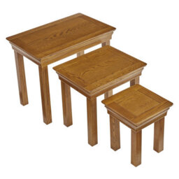The Furniture Market French Louis Oak Nest Of 3 Side Tables - thumbnail 6