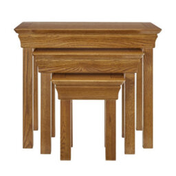 The Furniture Market French Louis Oak Nest Of 3 Side Tables - thumbnail 7