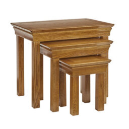 The Furniture Market French Louis Oak Nest Of 3 Side Tables - thumbnail 8