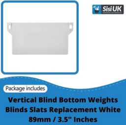 SISI UK Vertical Blind Weight & Bottom Stabilizing Blinds Slats Replacement White 89mm 3.5 Inch Spare Replacement Spare Bottom Weights X20 - thumbnail 2