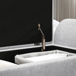Wyld Haus Nesama Linen Light Grey Lift-Top Storage Bench With Armrests, L132 X D42 X H50Cm - thumbnail 8