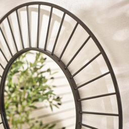 Furniturebox Uk Raya Black Medium Round Spoke 70Cm Garden Mirror - thumbnail 3