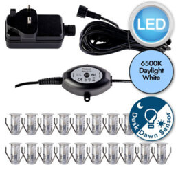 First Choice Lighting Set Of 20 - 15mm Ip67 Cool White Led Decking Kit With Photocell - thumbnail 9