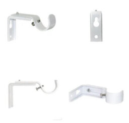 Homeelabador 2X Extendable Curtain Pole Brackets White Colour To Fit 19mm Diameter Curtain Poles - thumbnail 3