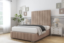 "Sloomy Langston Mink Naples Bed Frame With Mattress With 50"" Upholstered Headboard 4'6 Double" - thumbnail 2