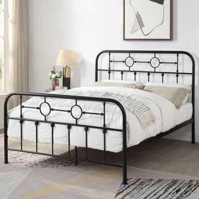 SlumberWorx Ware Victorian Industrial Design Black Metal Bed Frame - Double / King - image 1