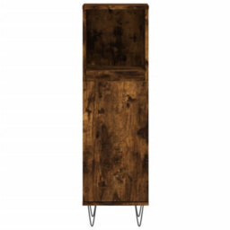 Berkfield Bathroom Cabinet Smoked Oak 30X30X100 Cm Engineered Wood - thumbnail 5