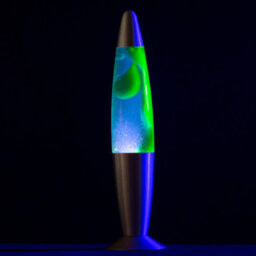Trendi 16 Inch Motion Lava Lamp Aluminium Base Relaxation Mood Light Green Wax Blue Liquid - thumbnail 4