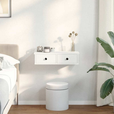 Berkfield Wall Shelf With Drawers White 60X25X15 Cm Engineered Wood - image 1