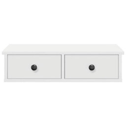 Berkfield Wall Shelf With Drawers White 60X25X15 Cm Engineered Wood - thumbnail 4