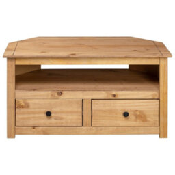 Berkfield Corner Tv Cabinet 93X49X49 Cm Solid Pine Panama Range - thumbnail 5