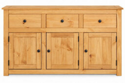 Mews Panama Country Sideboard 3 Door 3 Drawer Cabinet Solid Pine Light Fiesta Wax - thumbnail 8
