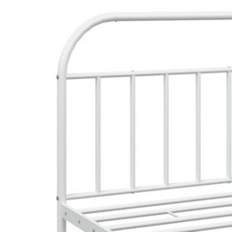 Berkfield Metal Bed Frame With Headboard White 200X200 Cm - thumbnail 9