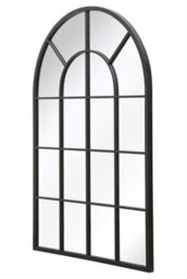 Mirroroutlet The Arcus Black Framed Arched Window Garden Mirror 120Cm X 80Cm - thumbnail 3