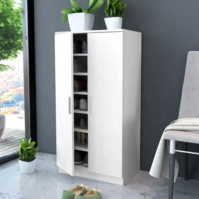Berkfield Shoe Cabinet 7 Shelves White - image 1