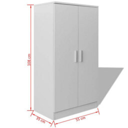 Berkfield Shoe Cabinet 7 Shelves White - thumbnail 7